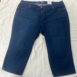 STYLE & CO WOMEN  CURVY CAPRI JEANS CROP MID RISE  STRETCH DENIM Size 24W